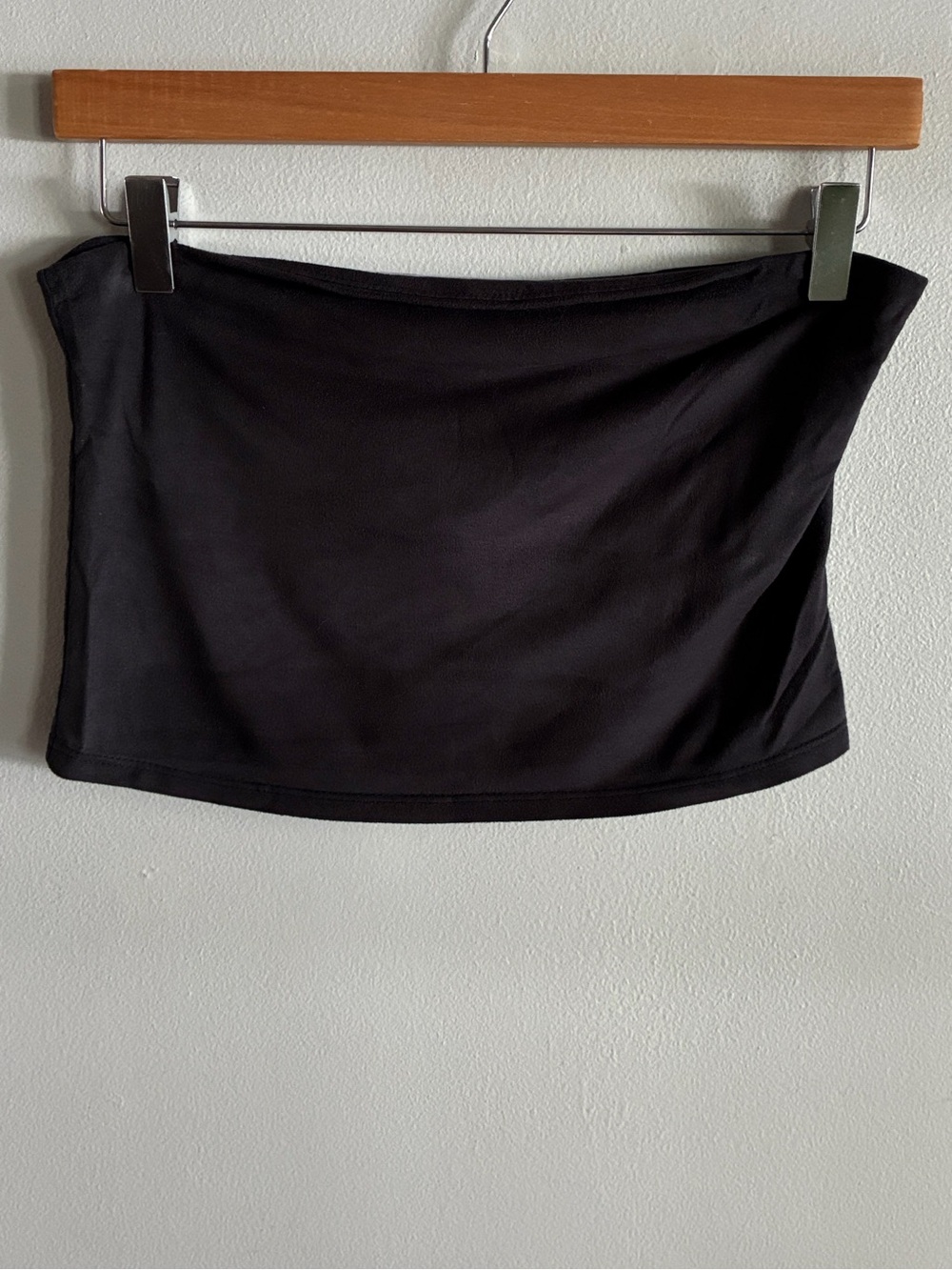 Project Social T Urban Outfitters Black Faux Suede Bandeau Tube Top Size S